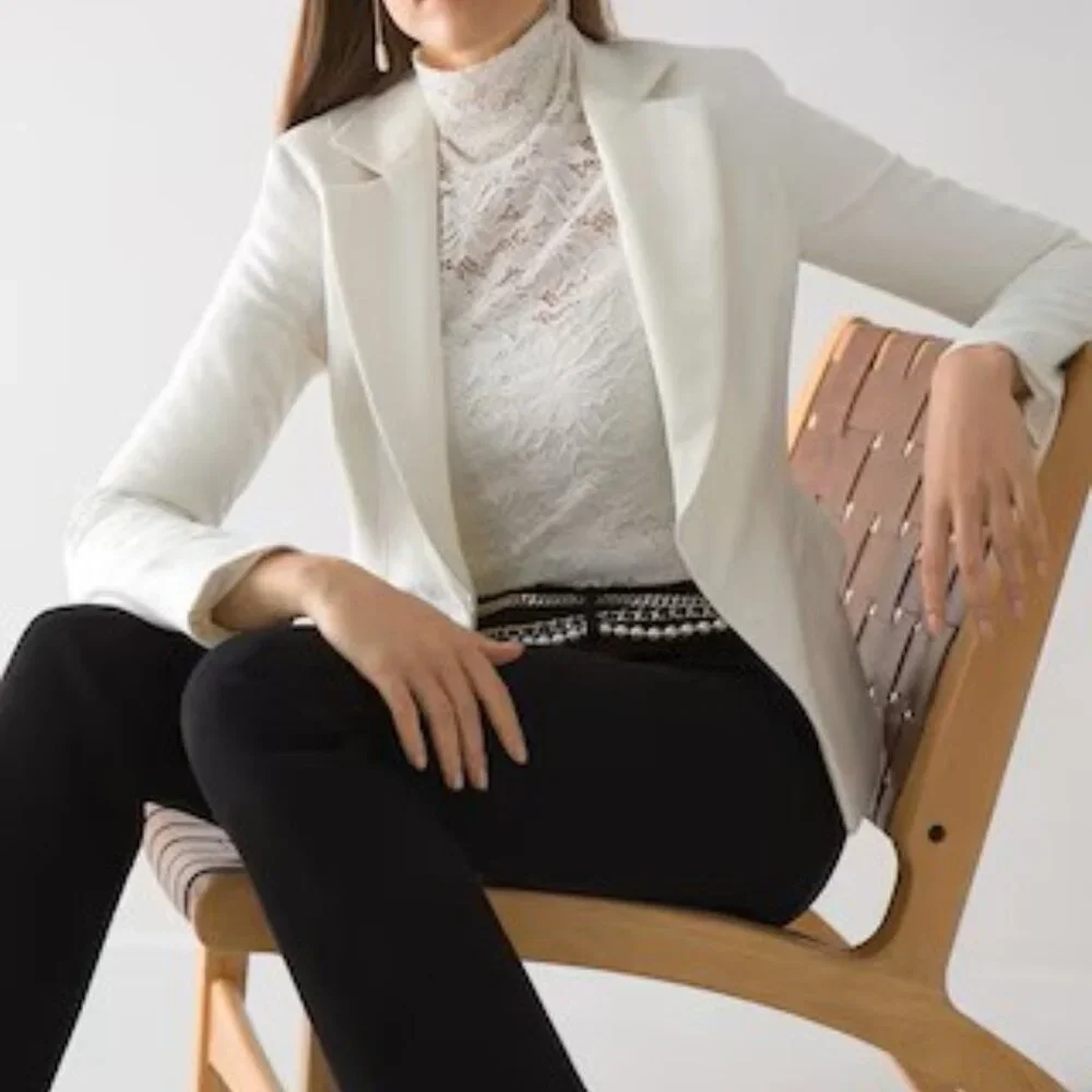 WHITE HOUSE BLACK MARKET ECRU LACE TURTLENECK LONG SLEEVE TOP XS NEW WITH TAGS